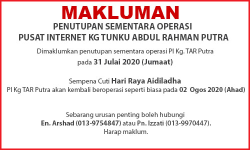 NOTIS PENUTUPAN PI hari raya haji